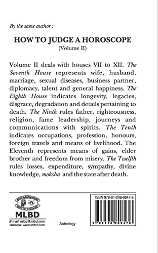 How To Judge A Horoscope: I To Vi Houses - Vol.1 - Retail Maharaj