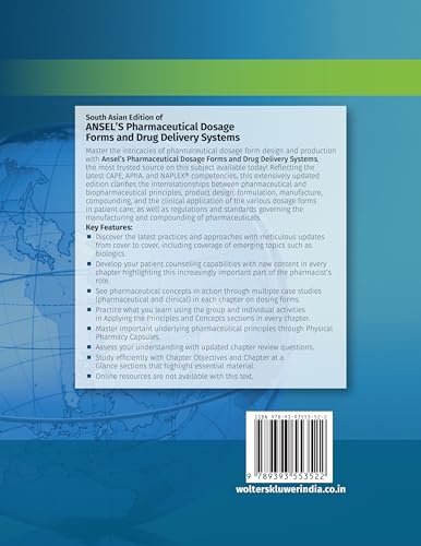 Ansels Pharmaceutical Dosage Forms and Drug Delivery Systems, 12th South Asian ed