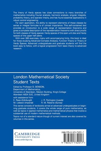 REPRESENTATION THEOREMS IN HARDY SPACES: 74 (London Mathematical Society Student Texts)