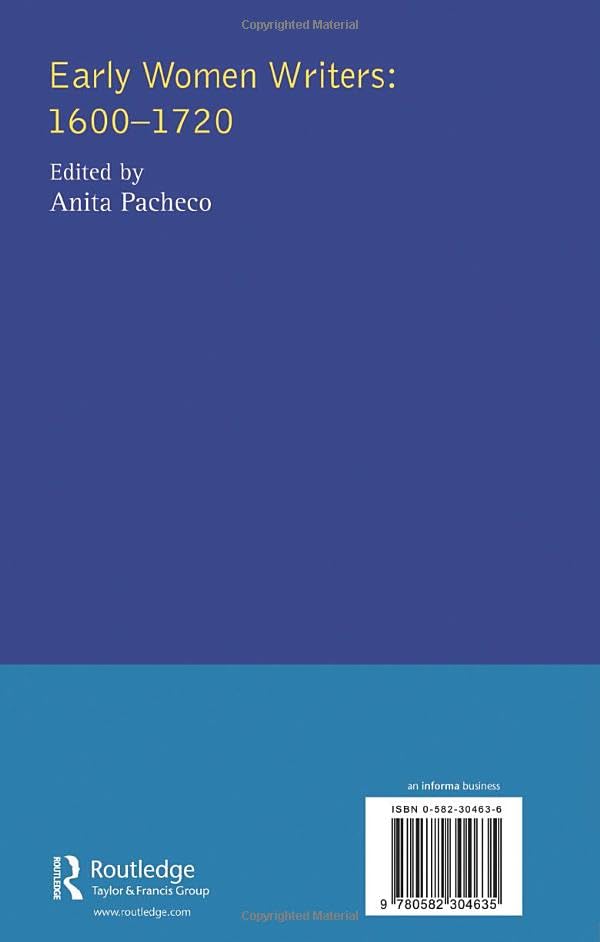 Early Women Writers: 1600 - 1720 (Longman Critical Readers) - Retail Maharaj