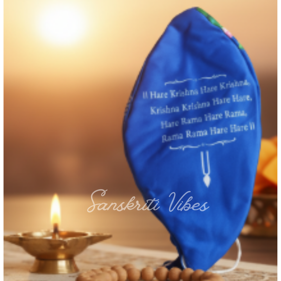 Radha Krishna Japa Jholi Bead Bag – Three-Sided Printed Premium Cotton Bag - Retail Maharaj