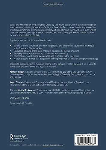 Cases and Materials on the Carriage of Goods by Sea - Retail Maharaj