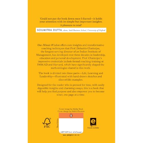 One Minute Wisdom: Transformative Coaching for Life, Learning and Leadership | Powerful Insights from an IIM Professor | Bite-Sized Guide to Personal Growth & Lasting Life Lessons - Retail Maharaj