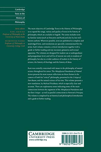 Metaphysical Foundations of Natural Science