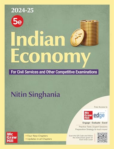 Indian Economy (English) | 5th Edition | UPSC | Civil Services Exam | State Administrative Exams | McGraw Hill Edge Access: 2 Full length Mock Tests & Chapter-wise Practice Tests - Retail Maharaj