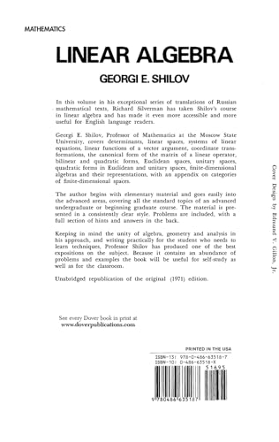 Linear Algebra (Dover Books on Mathematics) - Retail Maharaj