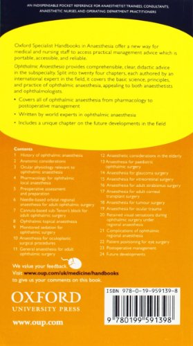 Ophthalmic Anaesthesia (Oxford Specialist Handbooks in Anaesthesia) - Retail Maharaj