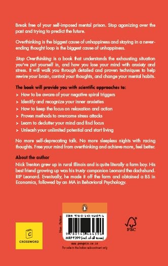 Stop Overthinking: 23 Techniques to Relieve Stress, Stop Negative Spirals, Declutter Your Mind, and Focus on the Present (CROSSWORD EXCLUSIVE) - Retail Maharaj