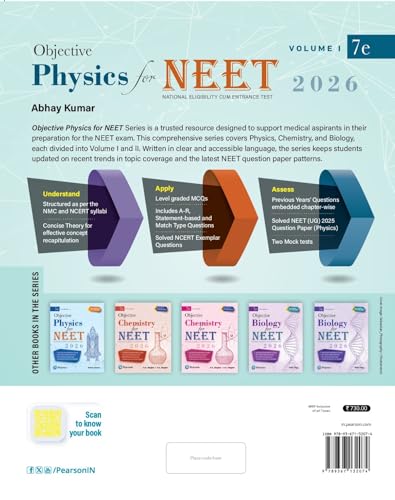 Pearson Objective Physics for NEET Volume I – 2026 | As Per NCERT & NMC Syllabi | 5000+ MCQs to Strengthen Exam Practice | Chapter wise PYQ & NEET ... as Per NEET Exam Pattern | - 7th Edition: 1 - Retail Maharaj