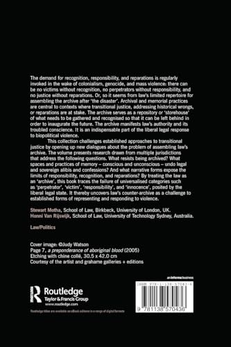 Law, Memory, Violence: Uncovering the Counter-Archive - Retail Maharaj