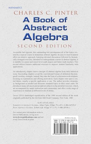 Book of Abstract Algebra (Dover Books on Mathematics) - Retail Maharaj