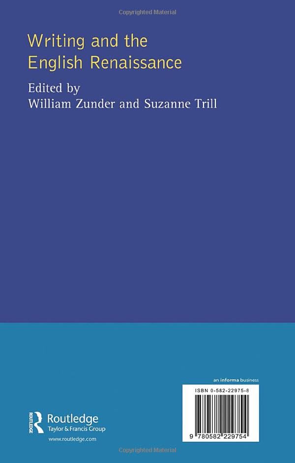Writing and the English Renaissance (Crosscurrents) - Retail Maharaj