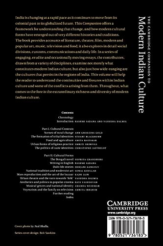 The Cambridge Companion to Modern Indian Culture (Cambridge Companions to Culture) - Retail Maharaj