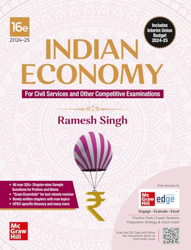 Indian Economy (English) | 16th Edition | UPSC Civil Services Exam | State Administrative Exams | McGraw Hill edge Access: Summary of Union Budget & Economic Survey, Model Answers, Videos & Webinars - Retail Maharaj