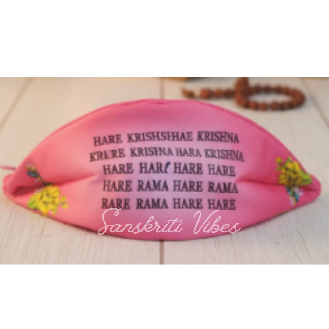 Krishna Japa Jholi Bead Bag – Three-Sided Printed Premium Cotton-Polyester Bag - Retail Maharaj
