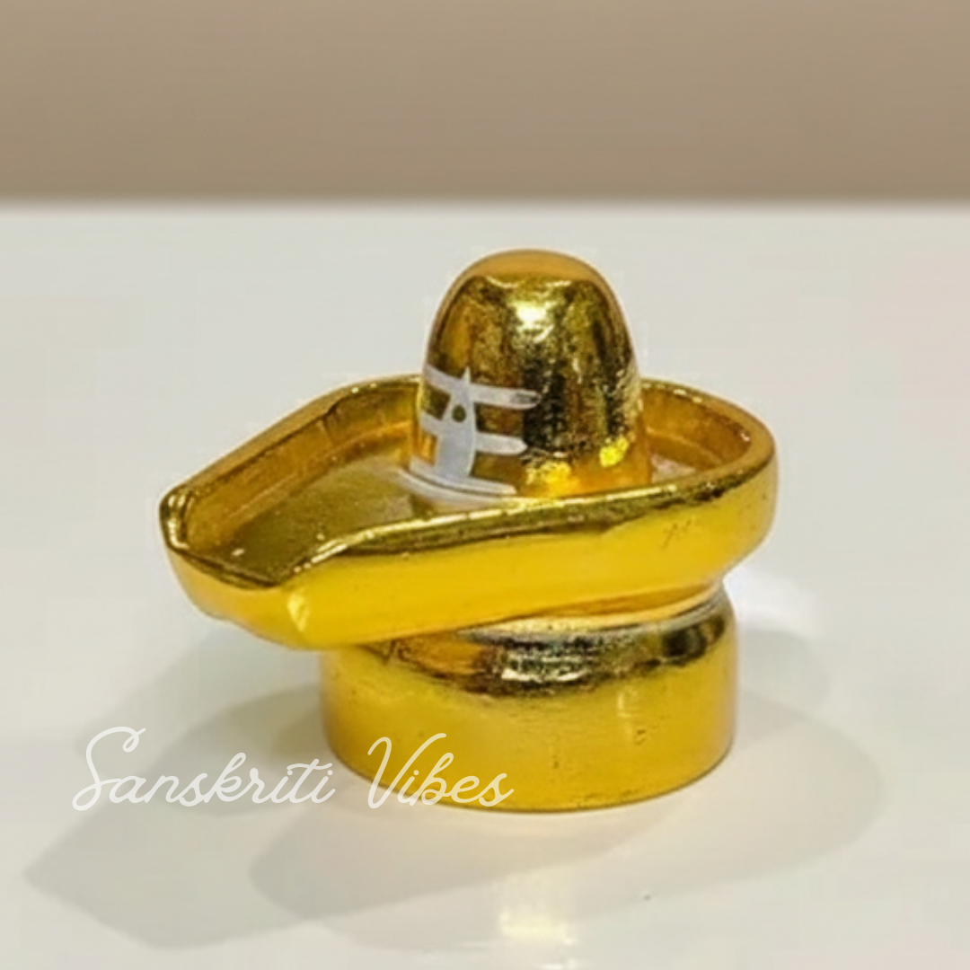 Metal Shivling Small Shivlingam Idol for Puja Mandir Temple Vastu Home Decor Gift Spiritual Showpiece Height 3.5 cm