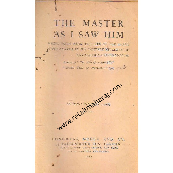 the master as i saw him - Retail Maharaj