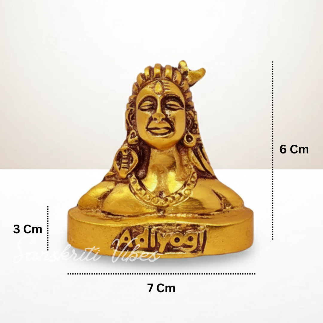 Adiyogi Shiva Metal Statue for Car Dashboard Desk Mandir Meditation Spiritual Home Decor Showpiece Handcrafted