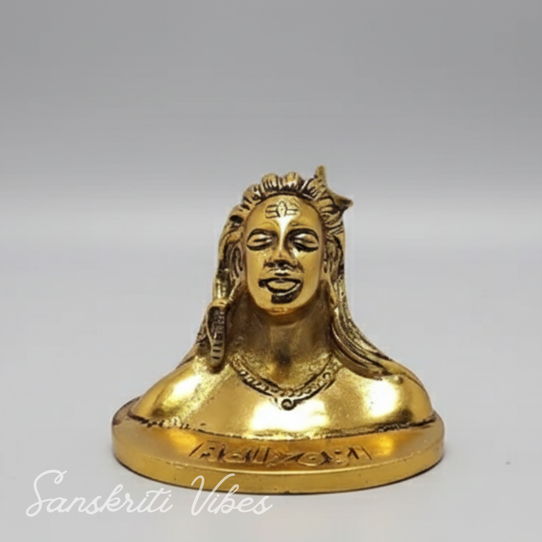 Adiyogi Shiva Metal Statue Murti for Car Dashboard Desk Mandir Meditation Spiritual Home Decor Showpiece