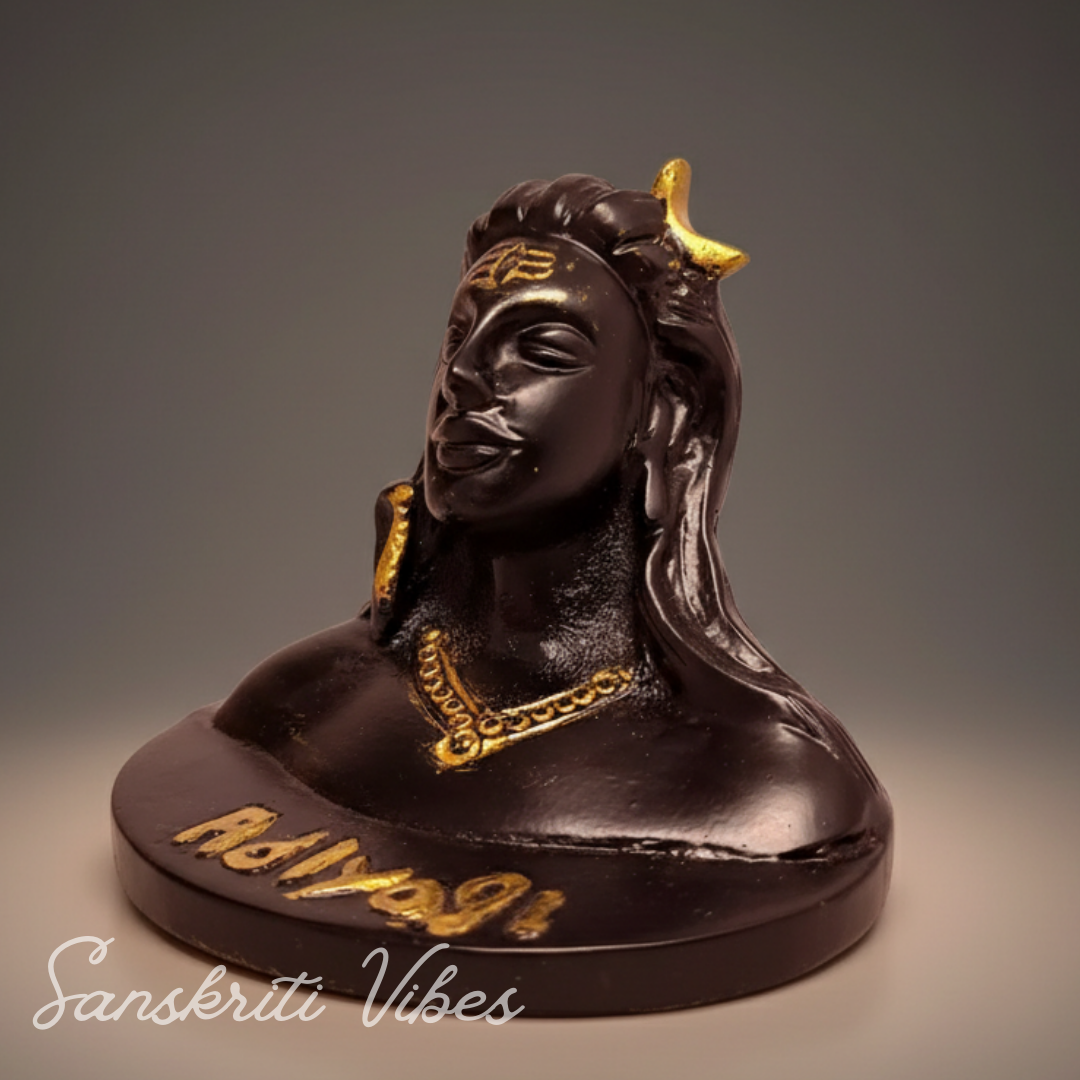 Adiyogi Shiva Metal Statue Murti for Car Dashboard Desk Mandir Meditation Puja Vastu Home Decor Showpiece