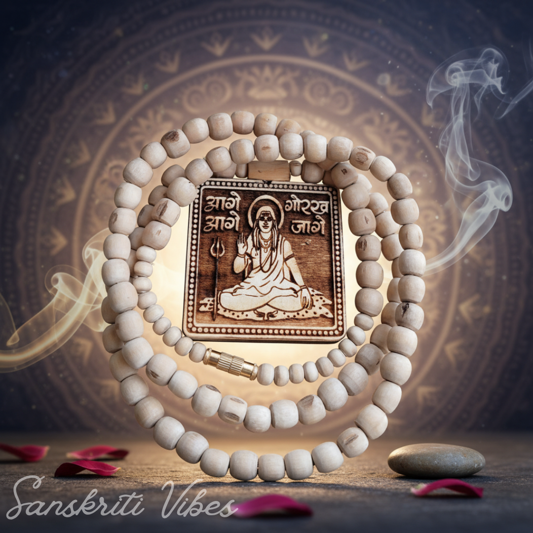 Goga Maharaj with Gorakh Nath Ji Double Sided Tulsi Mala – Sacred 108 Beads for Devotion and Protection