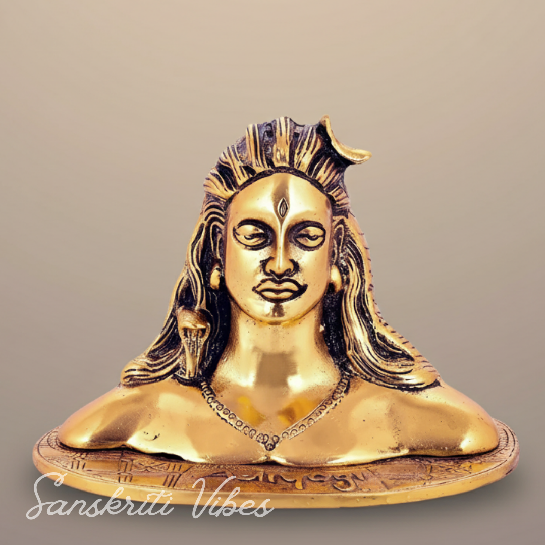 Adiyogi Shiva Metal Statue Murti for Car Dashboard Desk Mandir Puja Meditation Spiritual Home Decor Showpiece