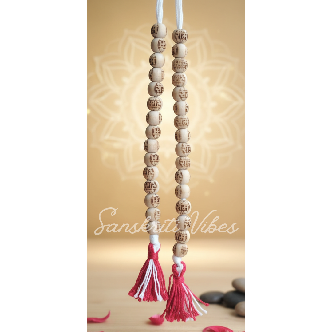 Ram Naam Tulsi Beads Counter Mala – 10mm Handcrafted Rama Tulsi Japa Beads for Shri Ram Devotion