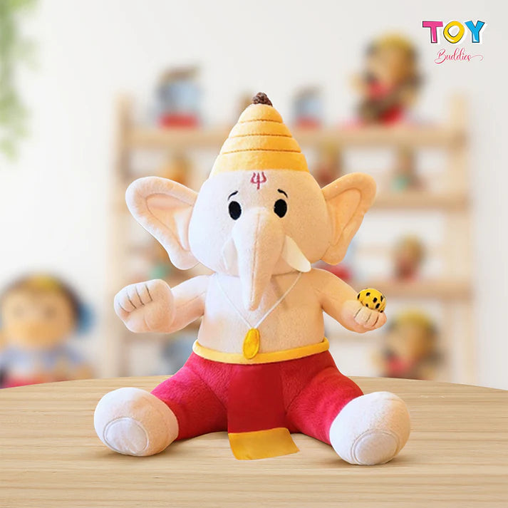 Baby Ganesha Plush Toy with Mantras - Retail Maharaj