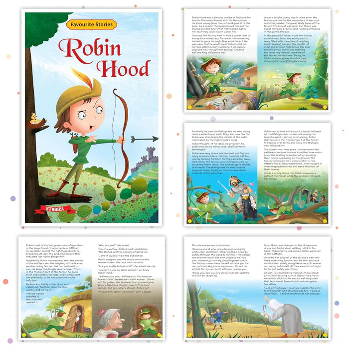 Set of 10 Favourite Stories Books for Kids- Robinhood, Snow White, Alice in Wonderland & Others - Retail Maharaj