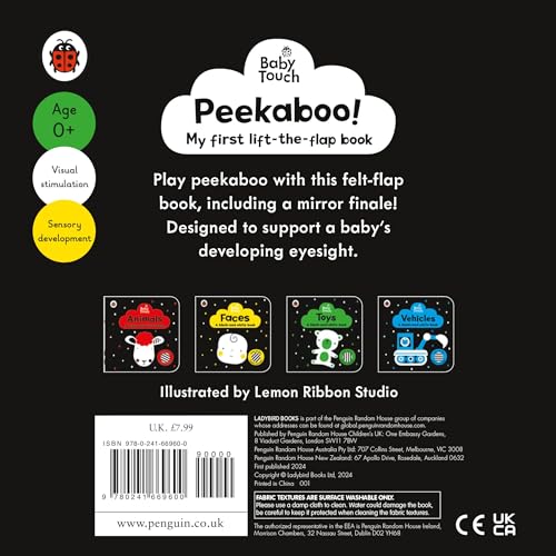 Baby Touch: Peekaboo!: My first black-and-white felt flaps book - Retail Maharaj