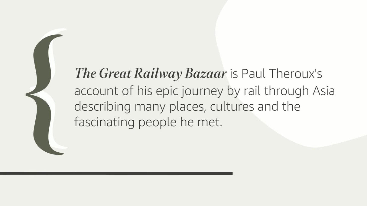 Great Railway Bazaar, The (Penguin Modern Classics) - Retail Maharaj
