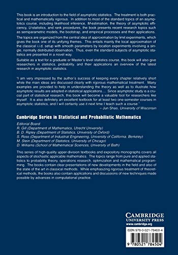 Asymptotic Statistics: 3 (Cambridge Series in Statistical and Probabilistic Mathematics, Series Number 3)