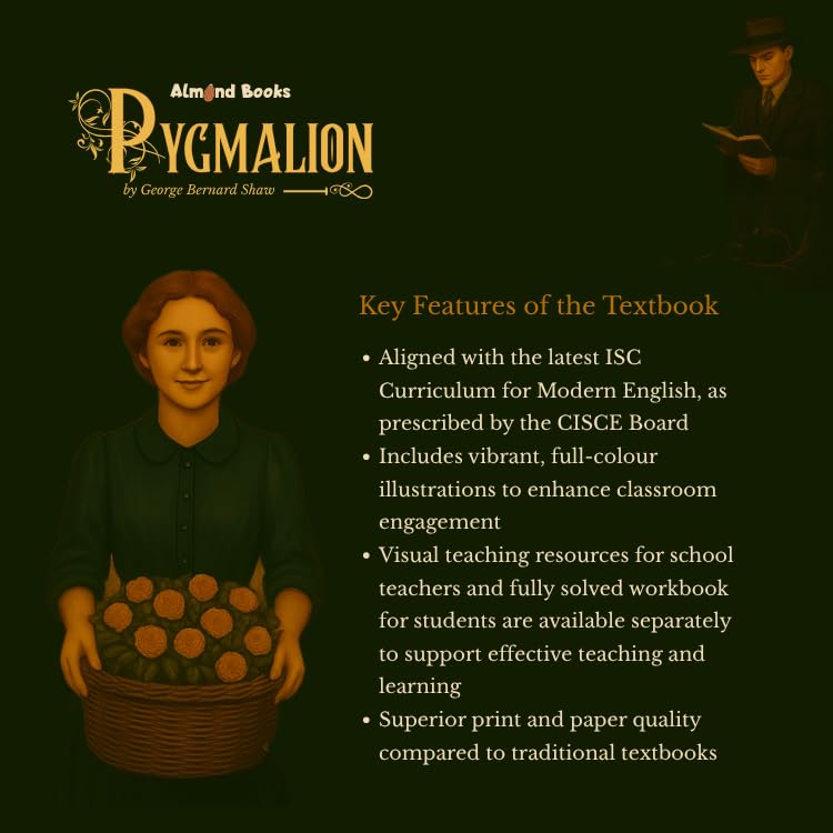 Almond Books ISC Modern English Pygmalion Textbook by George Bernard Shaw | With Word Meanings, Colourful illustrations and Recap questions - Retail Maharaj