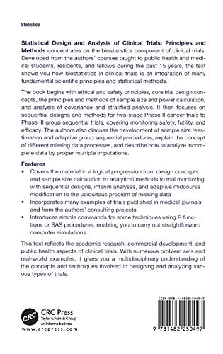 Statistical Design and Analysis of Clinical Trials: Principles and Methods (Chapman & Hall/CRC Biostatistics Series) - Retail Maharaj