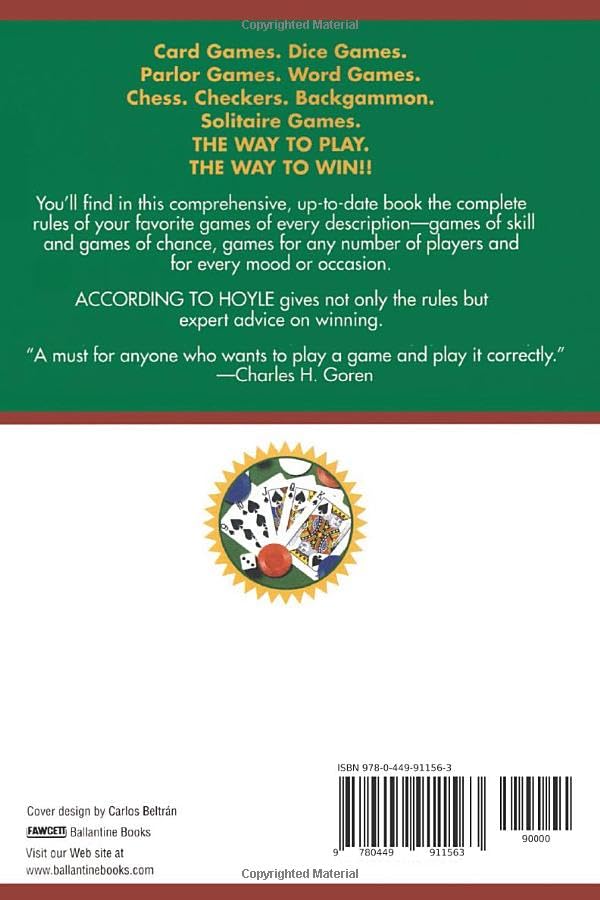 According to Hoyle: Official Rules of More Than 200 Popular Games of Skill and Chance With Expert Advice on Winning Play