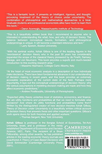 Theory of Decision under Uncertainty (Econometric Society Monographs)