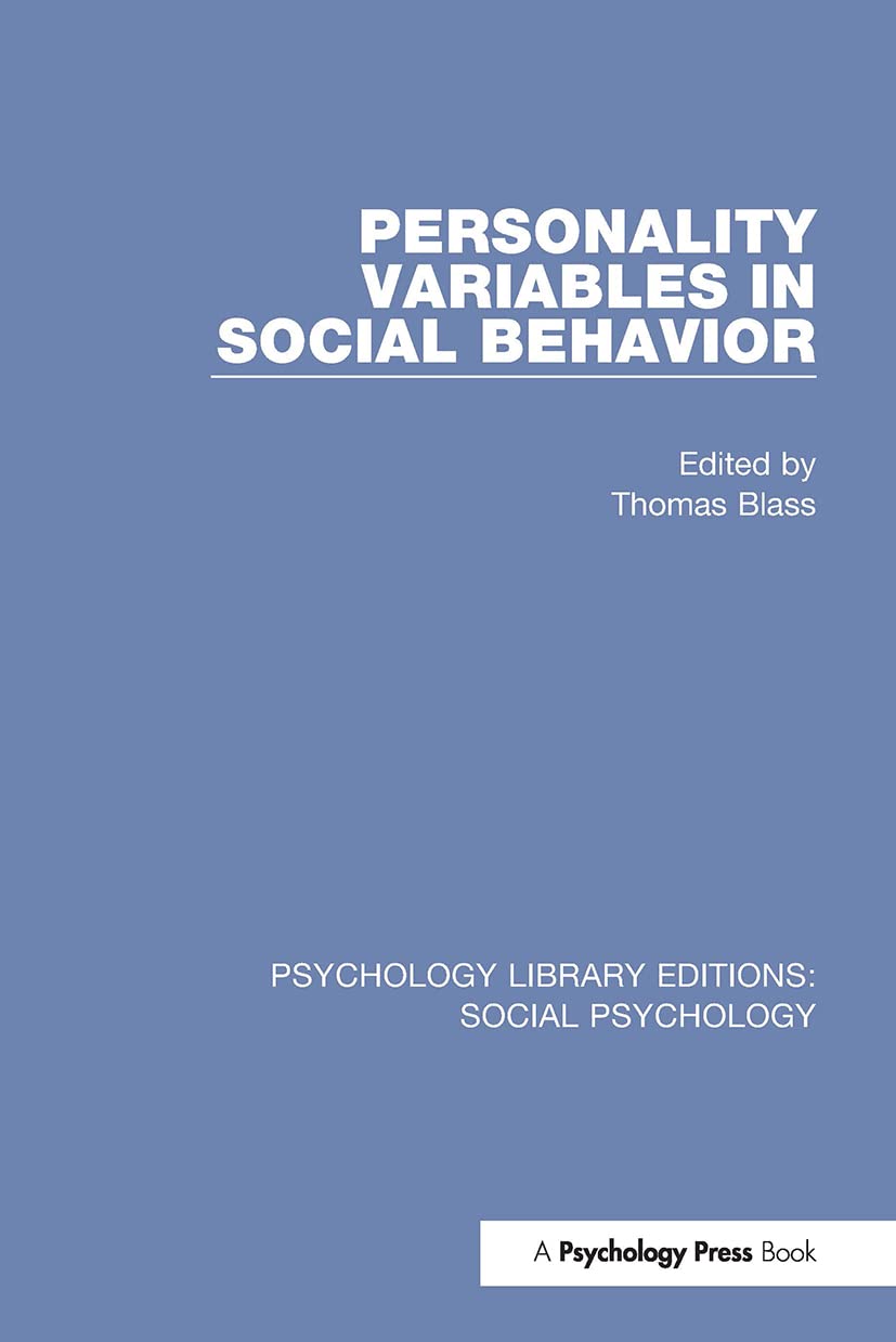 Personality Variables in Social Behavior (Psychology Library Editions: Social Psychology) - Retail Maharaj