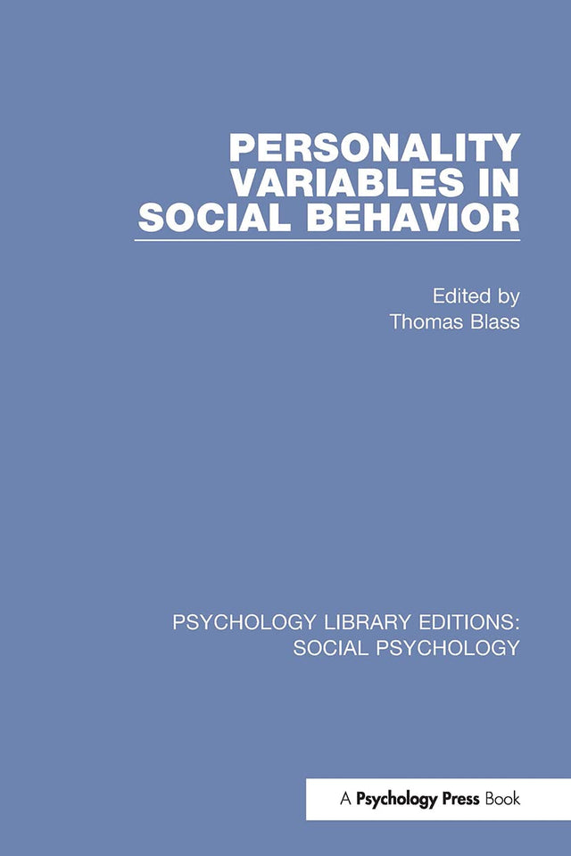 Personality Variables in Social Behavior (Psychology Library Editions: Social Psychology) - Retail Maharaj