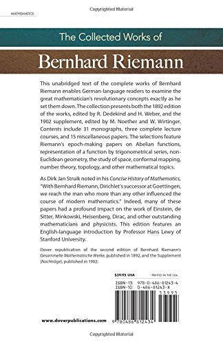 Collected Works of Bernhard Riemann (Dover Books on Mathematics) - Retail Maharaj