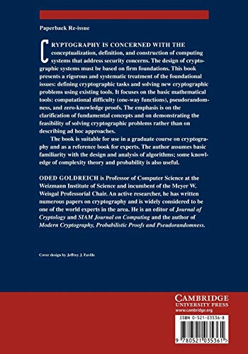 Foundations of Cryptography: Volume 1, Basic Tools