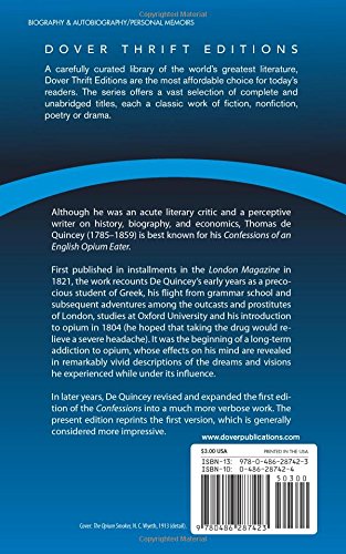 Confessions of an English Opium-Eater (Dover Thrift Editions)