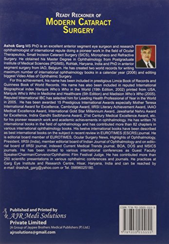 Ready Reckoner of Modern Cataract Surgery