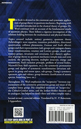 The Theory Of Groups And Quantum Mechanics (Dover Books On Mathematics) - Retail Maharaj