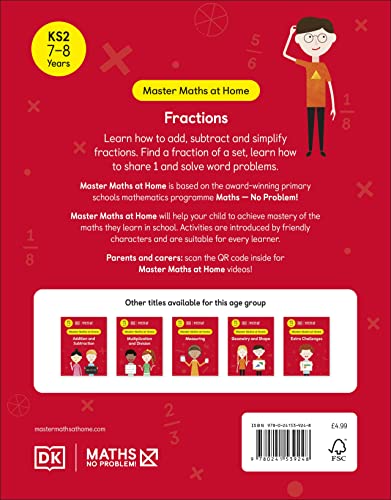 Maths - No Problem! Fractions, Ages 7-8 (Key Stage 2) (Master Maths At Home) - Retail Maharaj