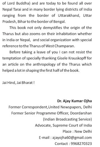 DEMYSTIFYING THE ORIGIN OF THARUS