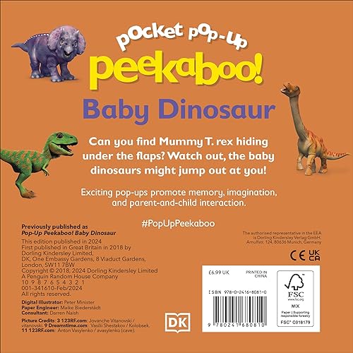 Pocket Pop-Up Peekaboo! Baby Dinosaur - Retail Maharaj