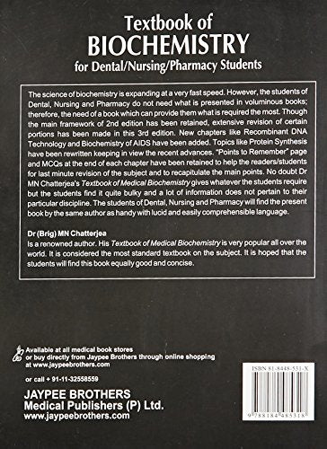 TEXTBOOK OF BIOCHEMISTRY FOR DENTAL,NURSING,PHARMACY STUDENTS