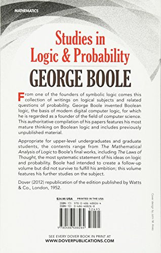 Studies in Logic and Probability (Dover Books on Mathematics) - Retail Maharaj