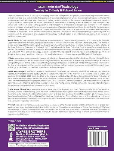 ISCCM TEXTBOOK OF TOXICOLOGY TREATING THE CRITICALLY ILL POISONED PATIENT