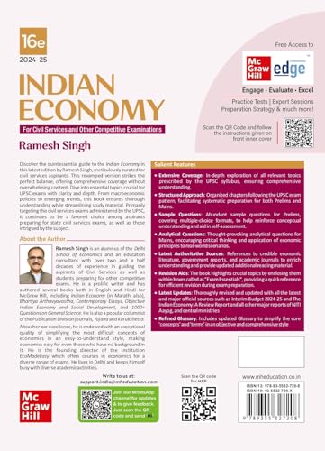 Indian Economy (English) | 16th Edition | UPSC Civil Services Exam | State Administrative Exams | McGraw Hill edge Access: Summary of Union Budget & Economic Survey, Model Answers, Videos & Webinars - Retail Maharaj